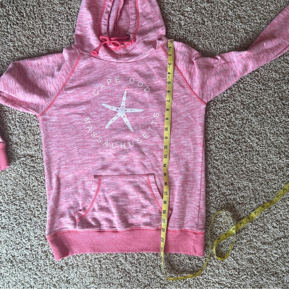 US Apparel Cape Cod Hoodie Size Medium Heathered Pink Seashell Beach F10 - Picture 7 of 8